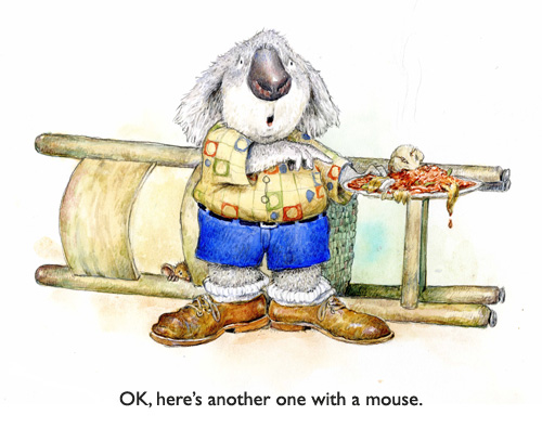 Does This Have Cauliflower??? Mort the Koala Bear wants to know what’s in his casserole. Illustrated by children’s artist (and fellow picky eater) Jim Harris.